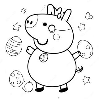 Peppa Pig With Colorful Eggs Coloring Page 55412-46093