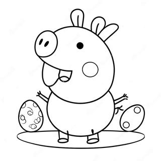 Peppa Pig With Colorful Eggs Coloring Page 55412-46095