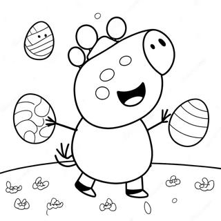 Peppa Pig With Colorful Eggs Coloring Page 55412-46096