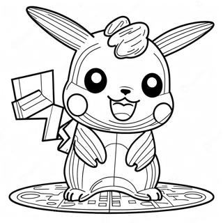 Pikachu In Lego Style Coloring Page 55422-46100