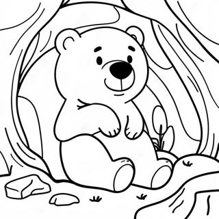 Sleepy Bear In Cozy Cave Coloring Page 55432-46109