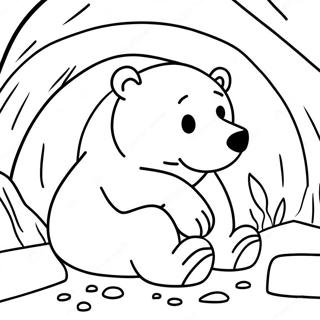 Sleepy Bear In Cozy Cave Coloring Page 55432-46110