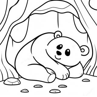 Sleepy Bear In Cozy Cave Coloring Page 55432-46111