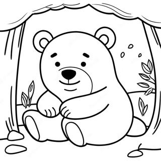 Sleepy Bear In Cozy Cave Coloring Page 55432-46112