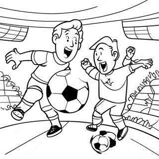 Exciting Soccer Match Coloring Page 55482-46149