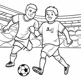 Exciting Soccer Match Coloring Page 55482-46151