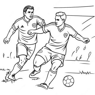 Exciting Soccer Match Coloring Page 55482-46152