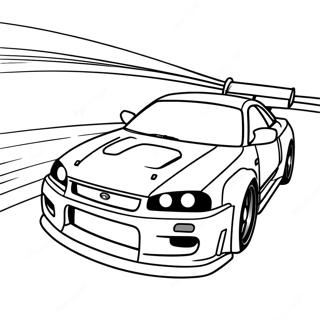 Nissan Skyline Gtr R34 Racing Action Coloring Page 55502-46170