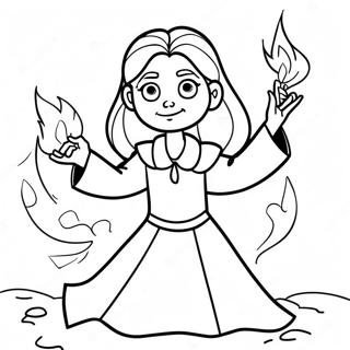 Hermione Casting A Spell Coloring Page 55522-46181