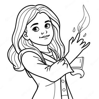 Hermione Casting A Spell Coloring Page 55522-46182