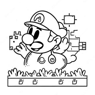 8 Bit Mario Coloring Page 5553-4434