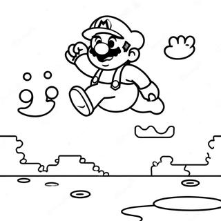 8 Bit Mario Jumping Over Goomba Coloring Page 5554-4437