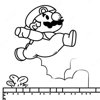 8 Bit Mario Jumping Over Goomba Coloring Page 5554-4438