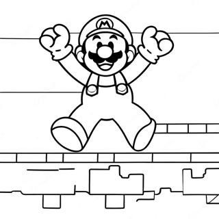 8 Bit Mario Jumping Over Goomba Coloring Page 5554-4439