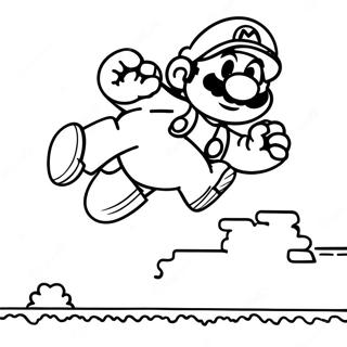 8 Bit Mario Jumping Over Goomba Coloring Page 5554-4440