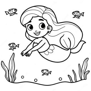 Ariel With Legs Swimming In The Ocean Coloring Page 55551-46208