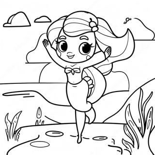 Ariel With Legs Dancing On The Shore Coloring Page 55552-46202