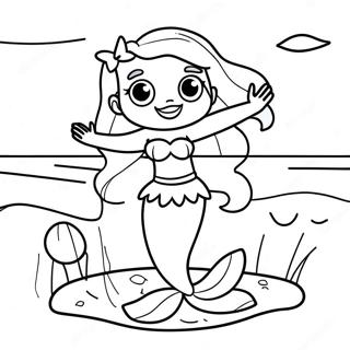 Ariel With Legs Dancing On The Shore Coloring Page 55552-46203