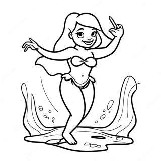 Ariel With Legs Dancing On The Shore Coloring Page 55552-46204