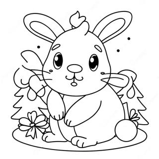 Christmas Bunny Coloring Pages