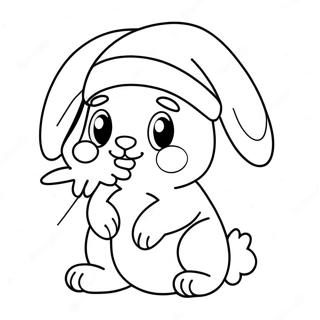 Cute Christmas Bunny With Santa Hat Coloring Page 55562-46213