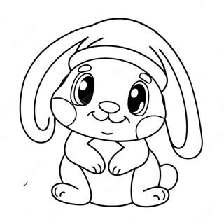 Cute Christmas Bunny With Santa Hat Coloring Page 55562-46216