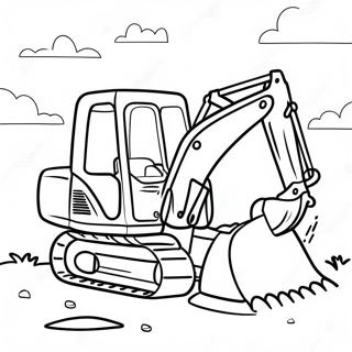 Cute Backhoe Digging Coloring Page 55592-46235