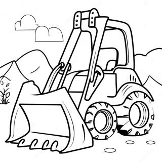 Cute Backhoe Digging Coloring Page 55592-46236