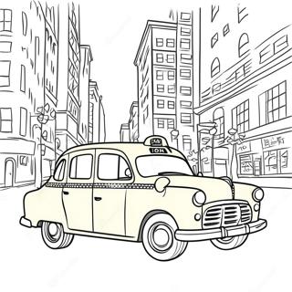 Vintage Yellow Taxi Coloring Page 55612-46259