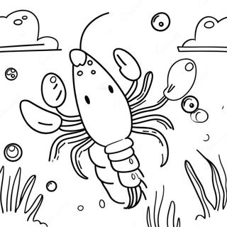 Happy Crawfish Underwater Coloring Page 55622-46261