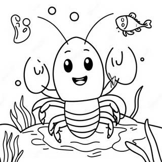 Happy Crawfish Underwater Coloring Page 55622-46262