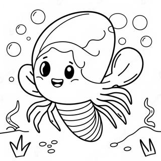 Happy Crawfish Underwater Coloring Page 55622-46264