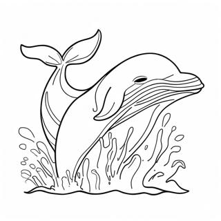 Playful Humpback Whale Splashing Coloring Page 55632-46269