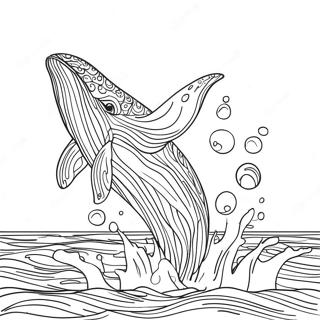 Playful Humpback Whale Splashing Coloring Page 55632-46271