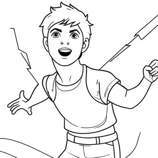 Percy Jackson With Lightning Bolt Coloring Page 5564-4447