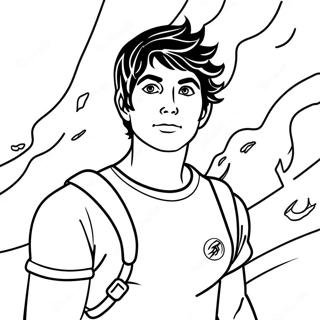 Percy Jackson With Lightning Bolt Coloring Page 5564-4448