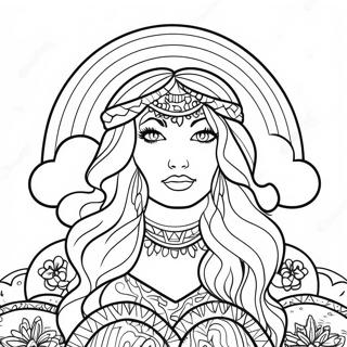 Boho Rainbow Coloring Page 55681-46307