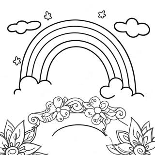 Whimsical Boho Rainbow Coloring Page 55682-46309