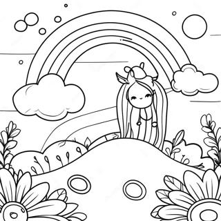 Whimsical Boho Rainbow Coloring Page 55682-46310