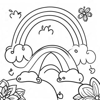 Whimsical Boho Rainbow Coloring Page 55682-46311