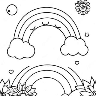 Whimsical Boho Rainbow Coloring Page 55682-46312