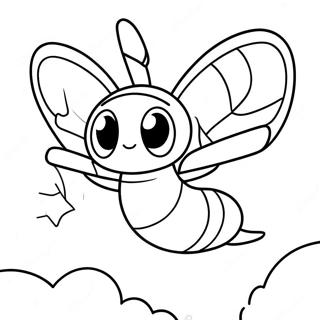 Beedrill Flying In The Sky Coloring Page 55732-46346