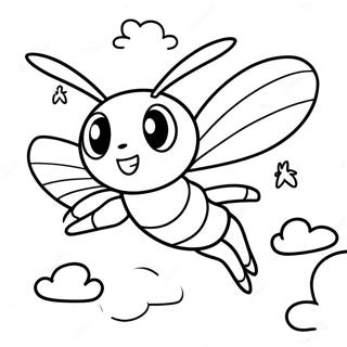 Beedrill Flying In The Sky Coloring Page 55732-46347