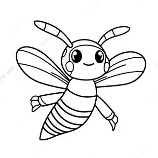 Beedrill Flying In The Sky Coloring Page 55732-46348