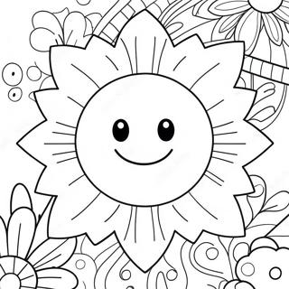 Smiley Face Flower Coloring Page 55741-46351