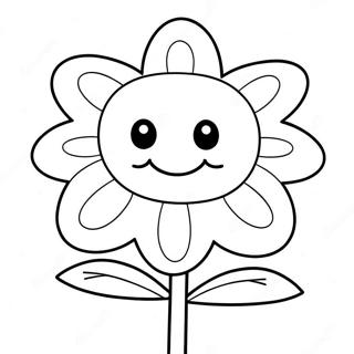 Happy Smiley Face Flower Coloring Page 55742-46358