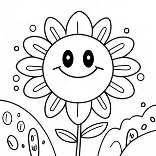 Happy Smiley Face Flower Coloring Page 55742-46359