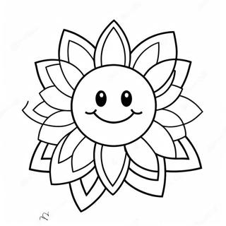 Happy Smiley Face Flower Coloring Page 55742-46360