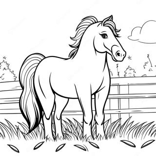 Majestic Draft Horse In A Field Coloring Page 55762-46374