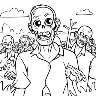 Creepy Zombie Scene Coloring Page 55772-46382